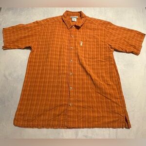 Columbia men’s XL orange plaid button down shirt